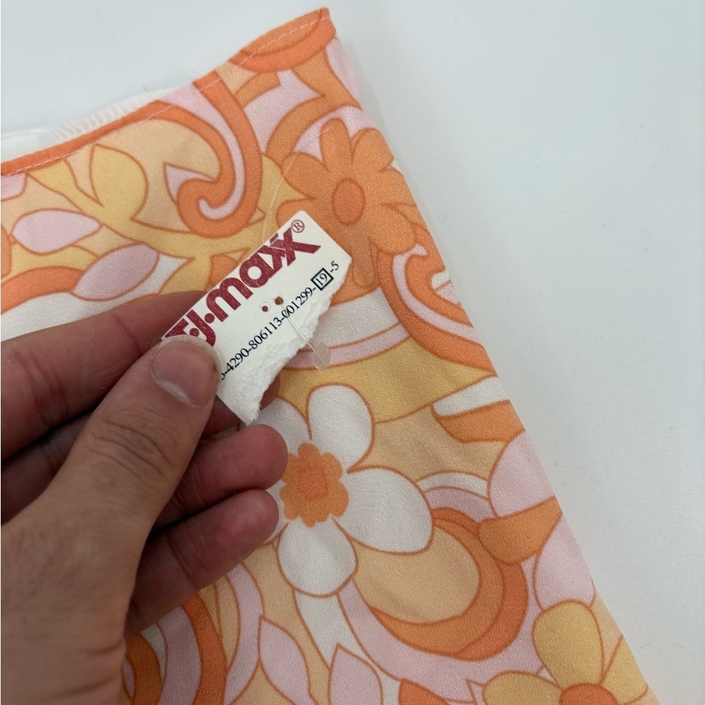 Hollister Women's Lined orange boho 70s Ultra High Rise Floral Mini Skirt small - Picture 8 of 14